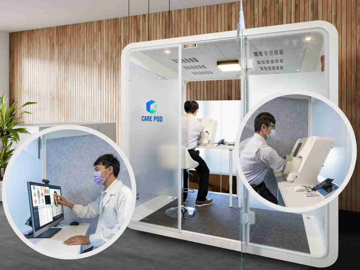 达擎于医疗科技展中展出＂远距诊疗舱＂，，，以因应医疗数字化及社会高龄化趋势下、、、复诊及慢性病患等族群对于远距看诊需求逐渐升高所推出的创新整合方案。。。。多功能合一、、、、高隐私性的远距诊疗舱可根据病患端与医师端的不同需求，，，提供弹性化及客制化功能，，，节省医生和病患的精力及时间